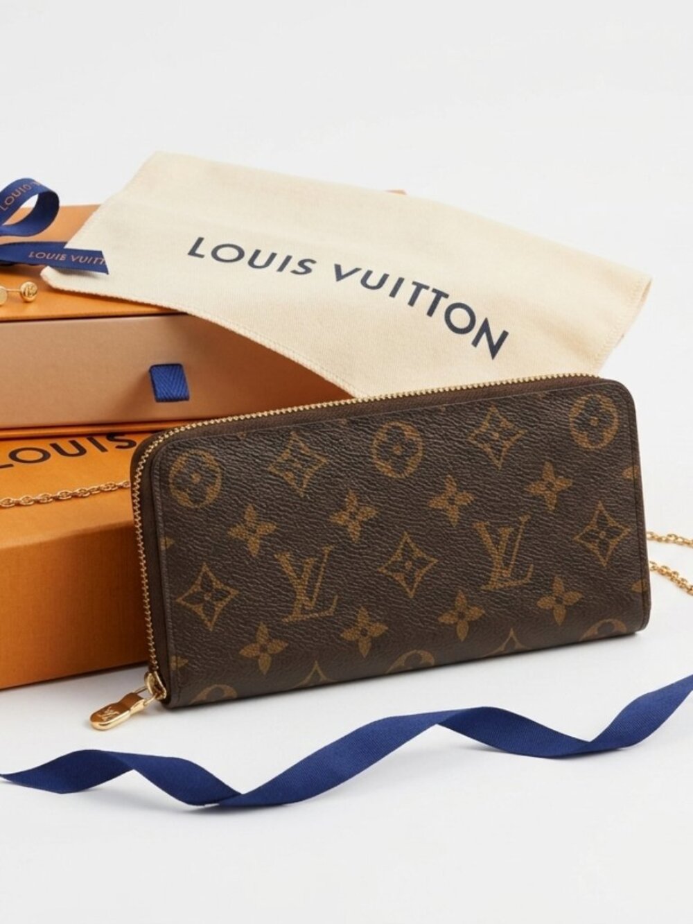 Authentic LV Clemence Wallet in Monogram Canvas – Like New w/ Box, Bag & Receipt